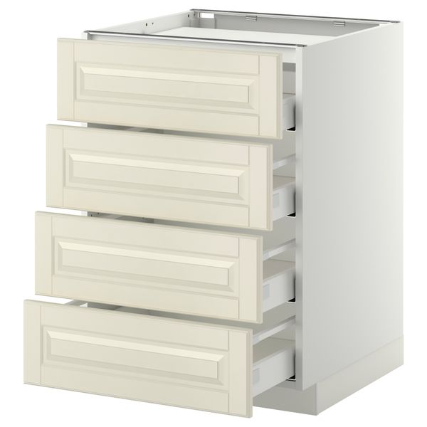 Напольный шкаф, 4 фронтальных панели, 4 ящика МЕТОД / МАКСИМЕРА, белый, Будбин белый с оттенком - фото 1