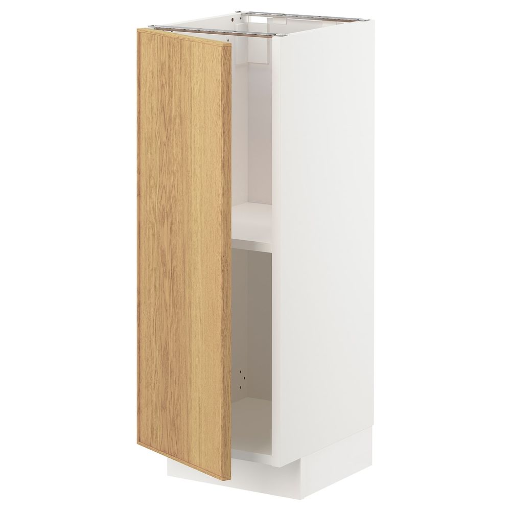Напольный шкаф с полками, белый/Экестад дуб 30x37 см IKEA METOD МЕТОД 093.008.91 - схема-чертеж с размерами