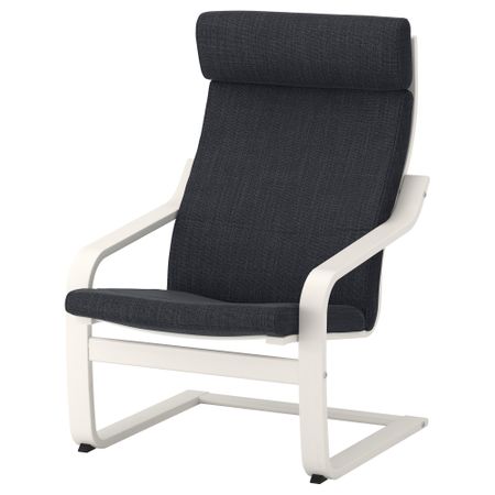 Кресло ПОЭНГ, белый, Хилларед антрацит