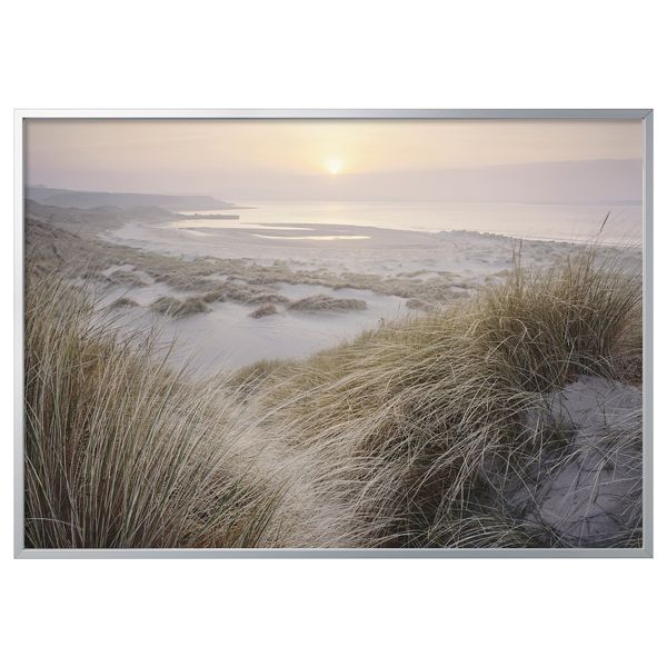 Картина с рамой, Рассвет на берегу, цвет алюминия, 200x140 см IKEA BJÖRKSTA БЬЁРКСТА 594.168.70 - фото 2