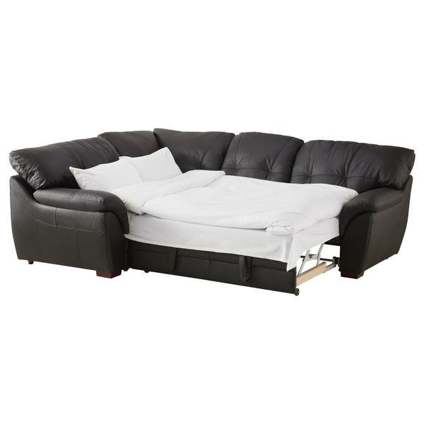 Диван-кровать угловой БЬЁРБУ, левый, черный - фото 2