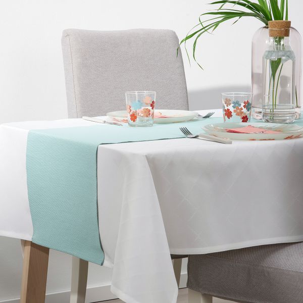 Дорожка настольная, светлая бирюза 35x130 см IKEA UTBYTT УТБЮТТ 204.811.97 - схема-чертеж с размерами