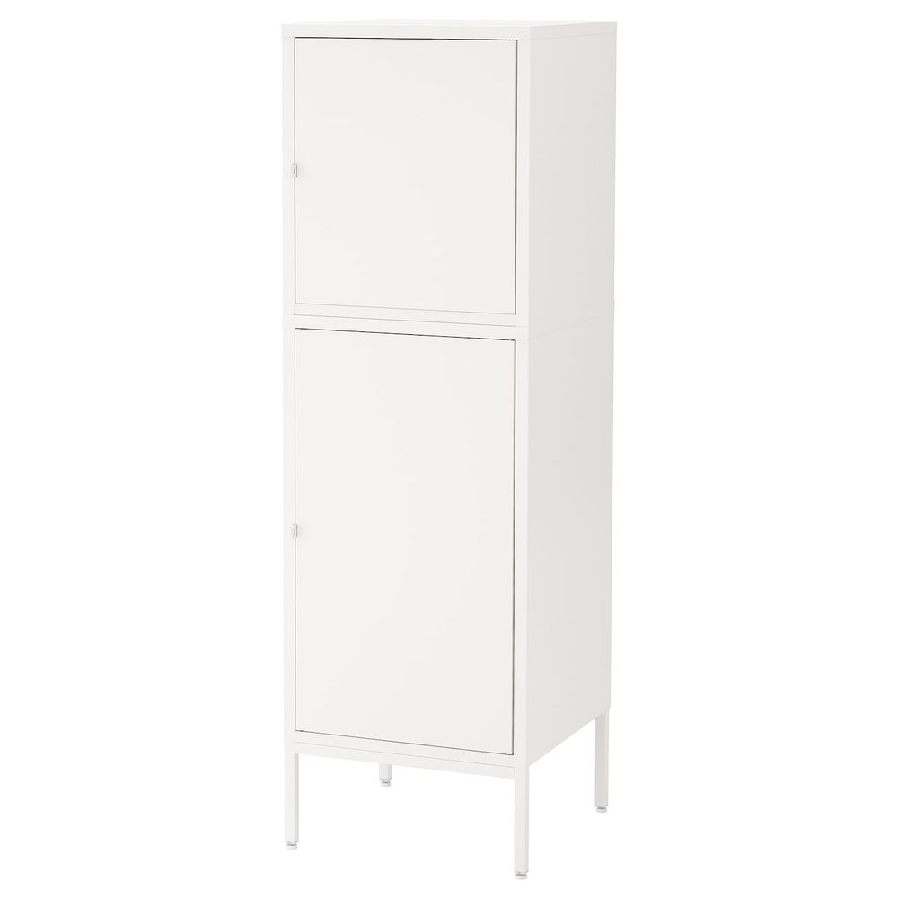 Комбинация для хранения с дверцами, белый 45x47x142 см IKEA HÄLLAN ХЭЛЛАН 192.494.11 - фото 1