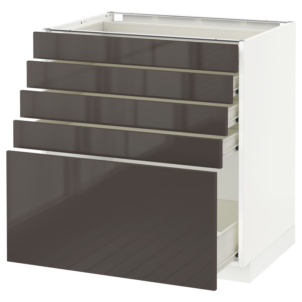 Напольный шкаф с 5 ящиками МЕТОД / ФОРВАРА, белый, Рингульт серый - схема-чертеж с размерами