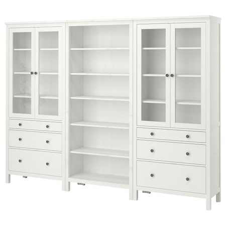 Комбинация для хранения с дверцами/ящ, белая морилка 270x197 см IKEA HEMNES ХЕМНЭС 992.338.02
