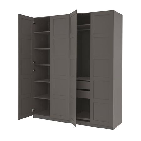 PAX / BERGSBO Гардероб - темно-серый/темно-серый 200x60x236 см