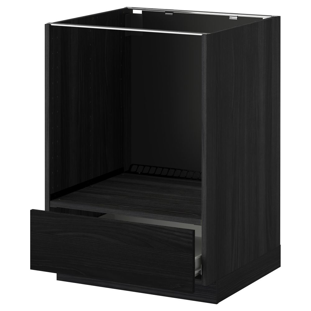 Напольный шкаф для духовки, с ящиком МЕТОД / ФОРВАРА, черный, Тингсрид черный (60x60 см) - фото 1