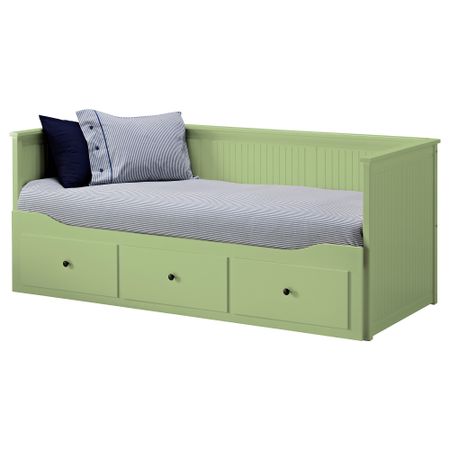 Каркас кушетки с 3 ящиками ХЕМНЭС, светло-зеленый (80x200 см)