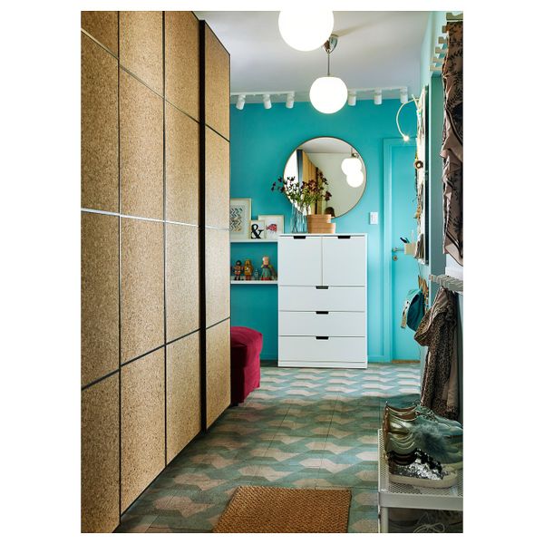 Пара раздвижных дверей, пробковый шпон пробка, 150x236 см IKEA КИРКЕНЕС 292.762.01 - схема-чертеж с размерами