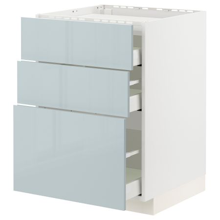 Шкаф для варочной панели, 3 фасада, 3 ящика, 60x60 cm IKEA METOD МЕТОД, MAXIMERA МАКСИМЕРА 794.795.31
