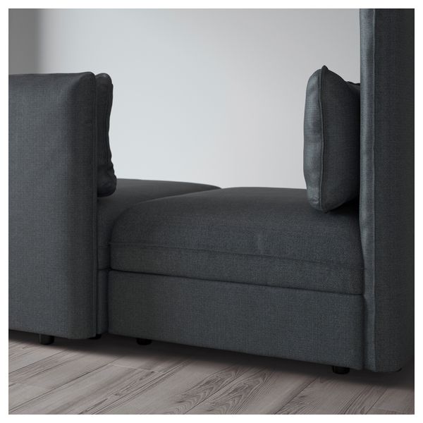 3-местный диван ВАЛЛЕНТУНА, Хилларед темно-серый - схема-чертеж с размерами