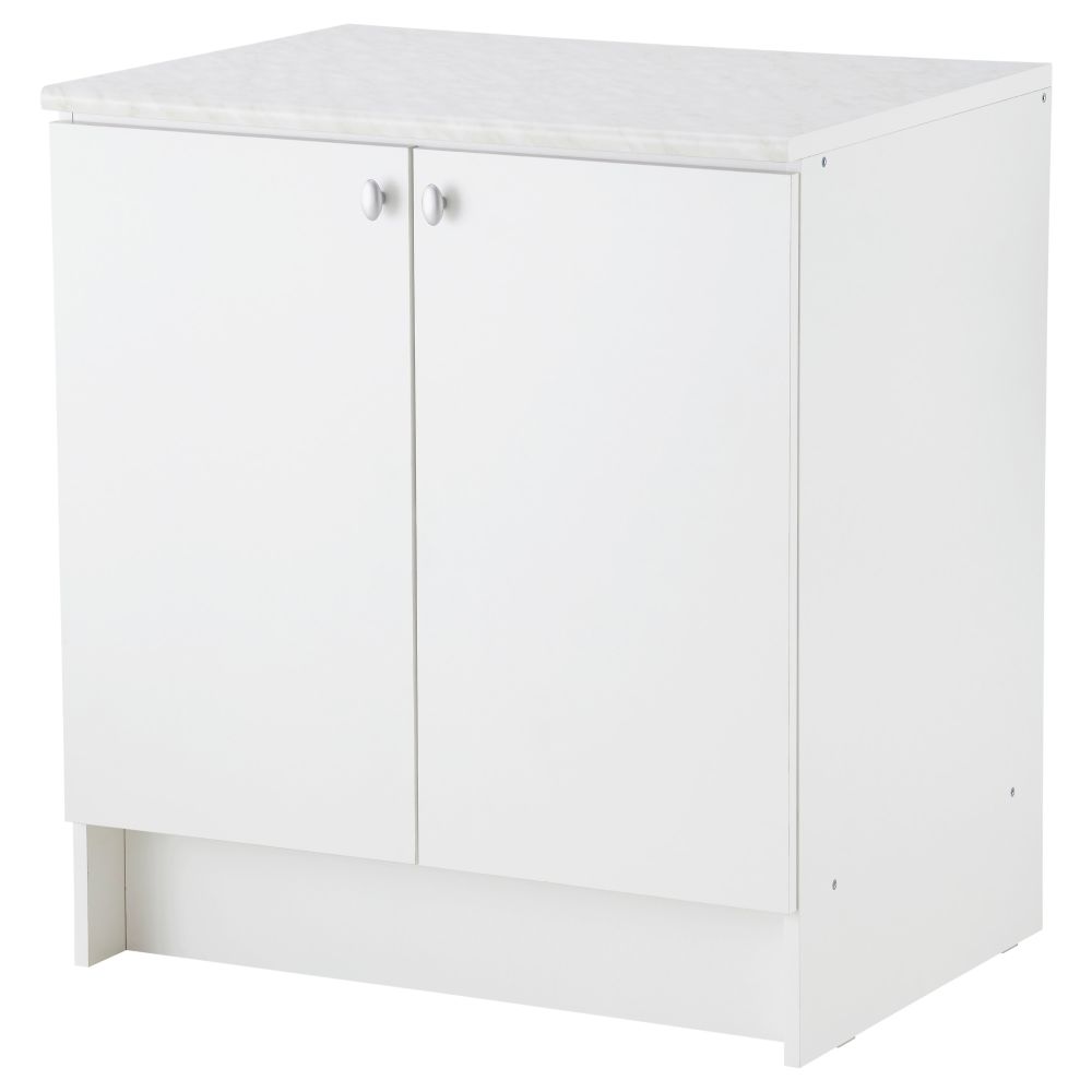 Напольный шкаф с дверьми АЛЬБРУ, белый (80x89 см) - фото 1