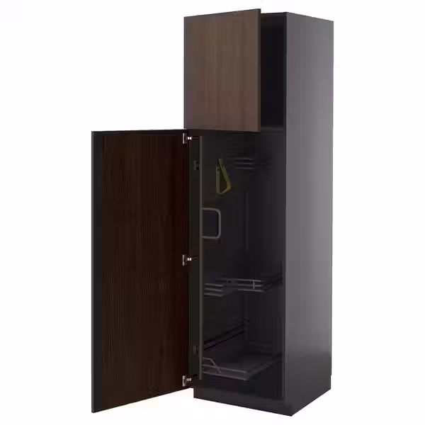 METOD Высокий шкаф с отд д/акс д/уборки - фото 1