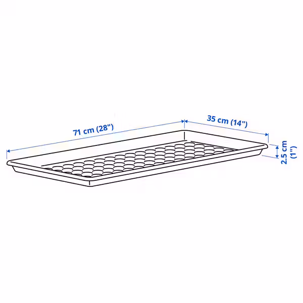 BAGGMUCK Коврик д/обуви - д/дома/улицы/красный 71x35 см - схема-чертеж с размерами