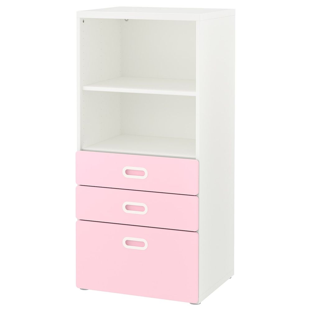 Стеллаж с ящиками, белый/светло-розовый 60x50x128 см IKEA STUVA СТУВА / FRITIDS ФРИТИДС 692.622.35 - фото 1
