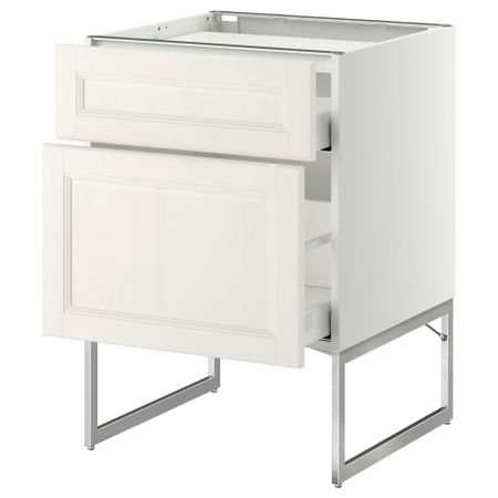 Напольный шкаф, 2 фронтальных панели, 3 ящика МЕТОД / МАКСИМЕРА, белый, Лаксарби белый