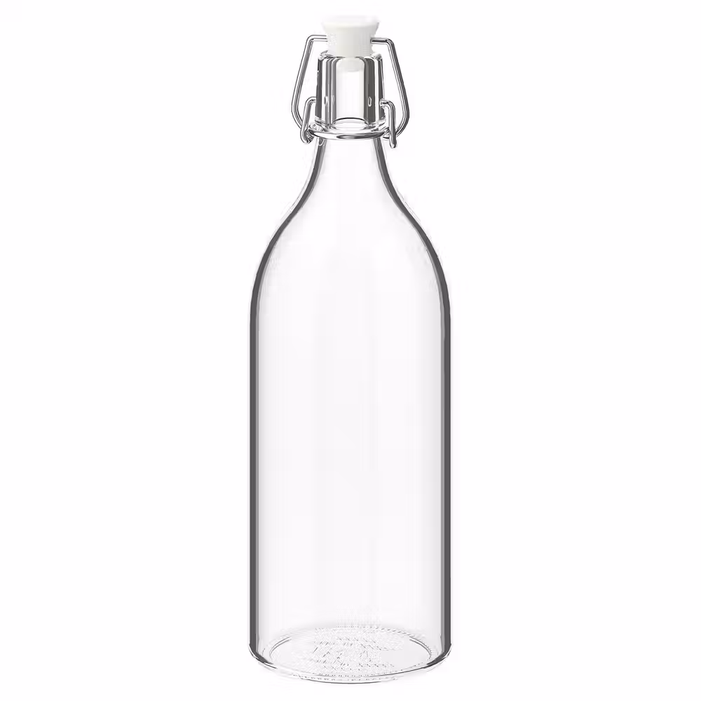 KORKEN Бутылка с пробкой - прозрачное стекло 1 л - фото 1