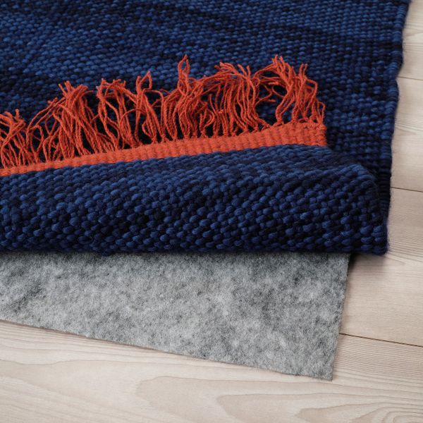 Ковер безворсовый, синий, 140x200 см IKEA ВЭРМЕР 704.409.82 - схема-чертеж с размерами