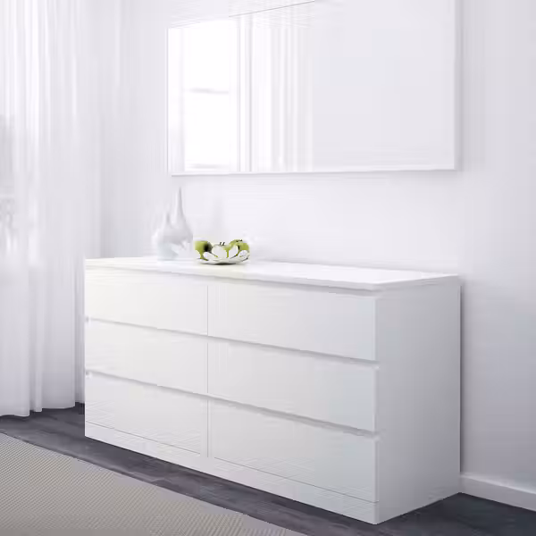 MALM Комплект мебели д/спальни, 4 предм. - белый 140x200 см - фото 7