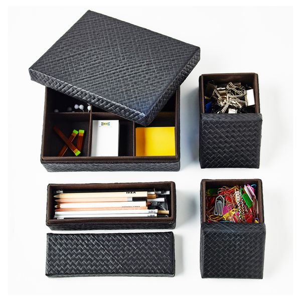 Набор коробок с крышкой, 4 штуки БЛАДИС, черный - фото 2