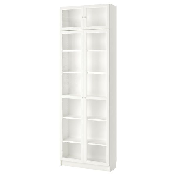 Стеллаж, белый 80x30x237 см IKEA BILLY БИЛЛИ / OXBERG ОКСБЕРГ 492.440.11 - фото 1