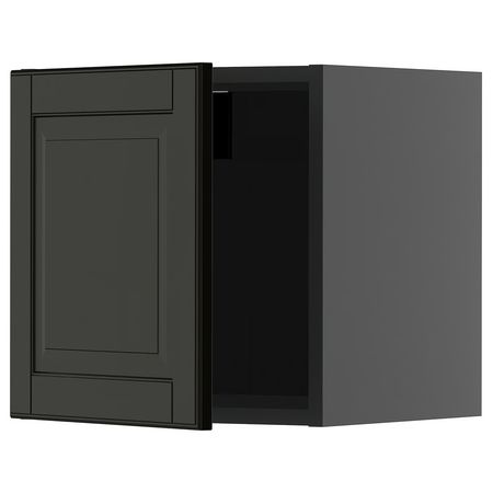 METOD Навесной шкаф - черно-серый/Bodbyn чёрный 40x40 см