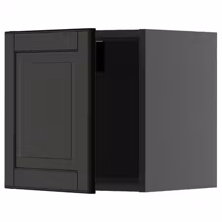 METOD Навесной шкаф - черно-серый/Bodbyn чёрный 40x40 см