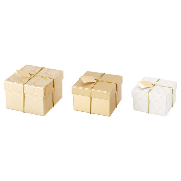 Коробка подарочная, 3 штуки ВИНТЕР 2015, золотой - схема-чертеж с размерами