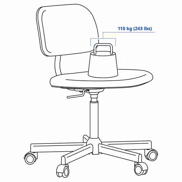BLECKBERGET Рабочий стул - Klovsta белый/оранжево-коричневый - фото 3
