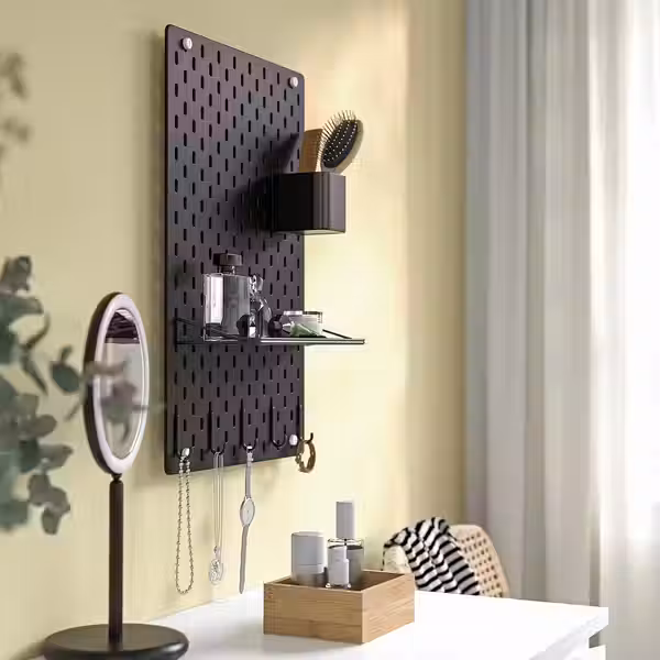 SKÅDIS Настенная панель, комбинация - чёрный 36x56 см - фото 2