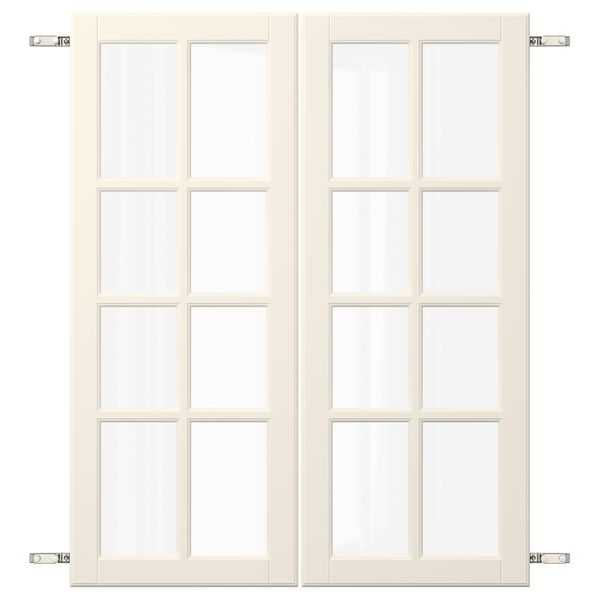 Пара дверец с петлями, 80x100 см, белый с оттенком IKEA BODBYN БУДБИН 194.591.02 - фото 1