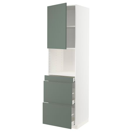 Высокий шкаф для СВЧ, дверца,3ящика, 60x60x220 cm IKEA METOD МЕТОД, MAXIMERA МАКСИМЕРА 294.572.25