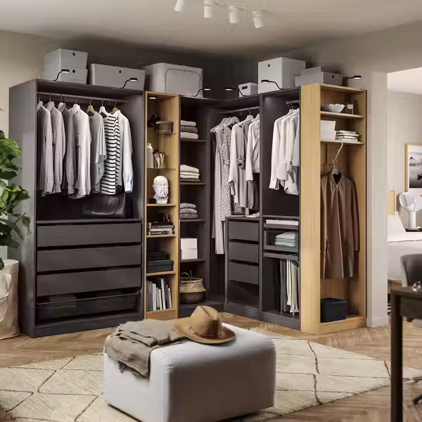 PAX Гардероб угловой - схема-чертеж с размерами