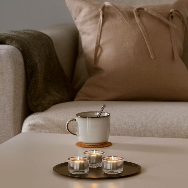 Тарелка для свечи, 22 см, насыщенный зеленый IKEA LINDRANDE 105.336.15 - фото 3