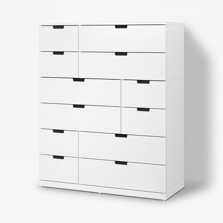 NORDLI Комод с 12 ящиками - белый 120x145 см