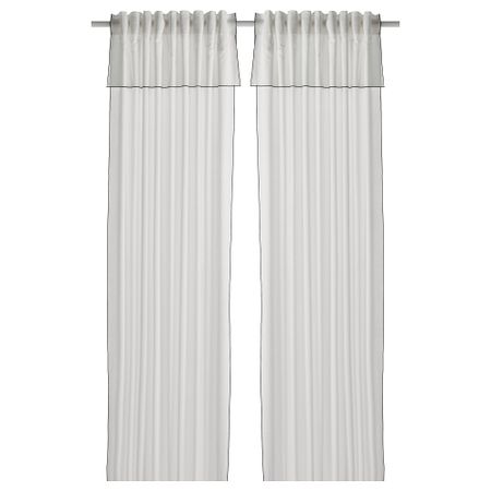 Гардины, 2 шт., 145x300 см, белый, черный IKEA MOALISA МОАЛИЗА 004.995.13