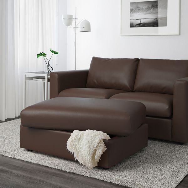 Табурет для ног с ящик для/хрн, Фарста темно-коричневый IKEA ВИМЛЕ 703.593.16 - фото 4