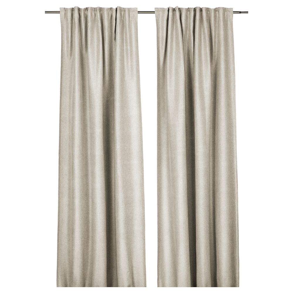 Затемняющие гардины, 2 шт., естественный 145x300 см IKEA INGIMUNDA ИНГИМУНДА 104.803.96 - фото 1