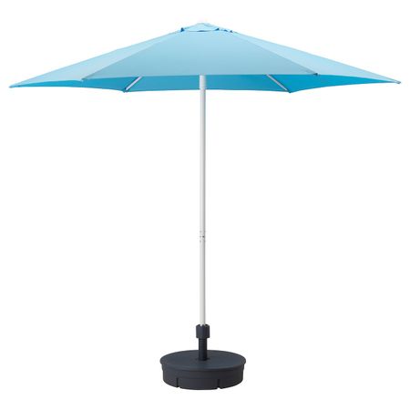 Зонт от солнца с опорой, голубой/Гритэ темно-серый 270 см IKEA HÖGÖN ХЁГЁН 592.913.99