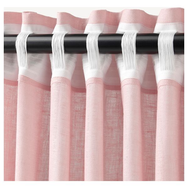 Гардины, 1 пара ЛЕЙОНГЭП, светло-розовый (145x300 см) - фото 2