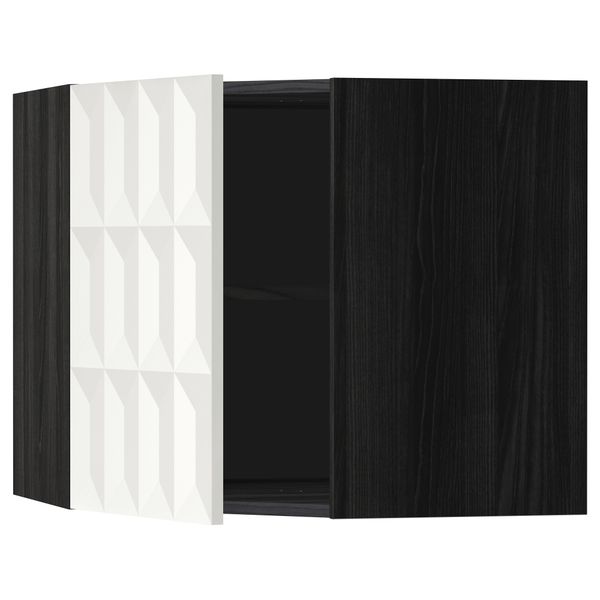 Угловой навесной шкаф с полками МЕТОД, черный, Гэррестад белый - схема-чертеж с размерами
