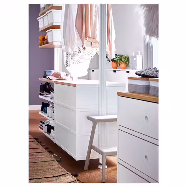 ELVARLI Гардероб, комбинация - белый/бамбук 385x51x222-350 см - фото 4