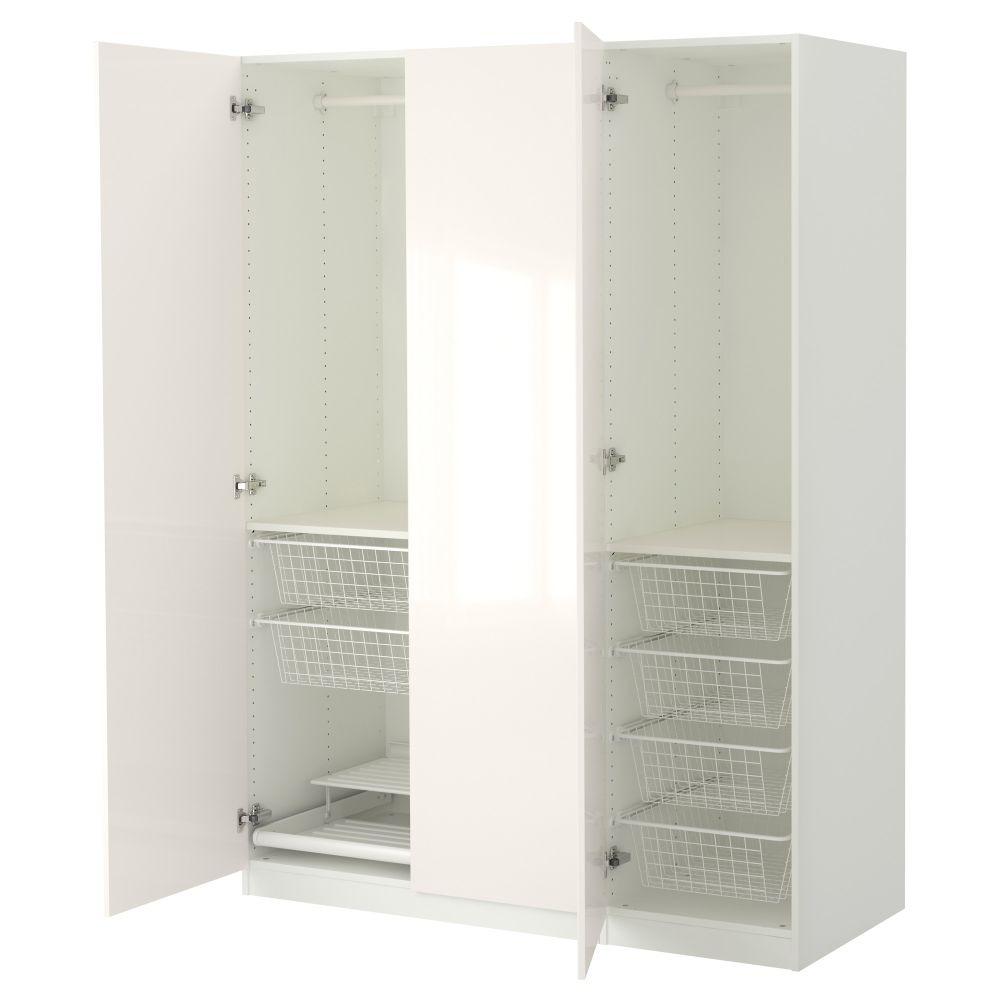 Гардероб ПАКС, белый, Фардаль глянцевый/белый - фото 1