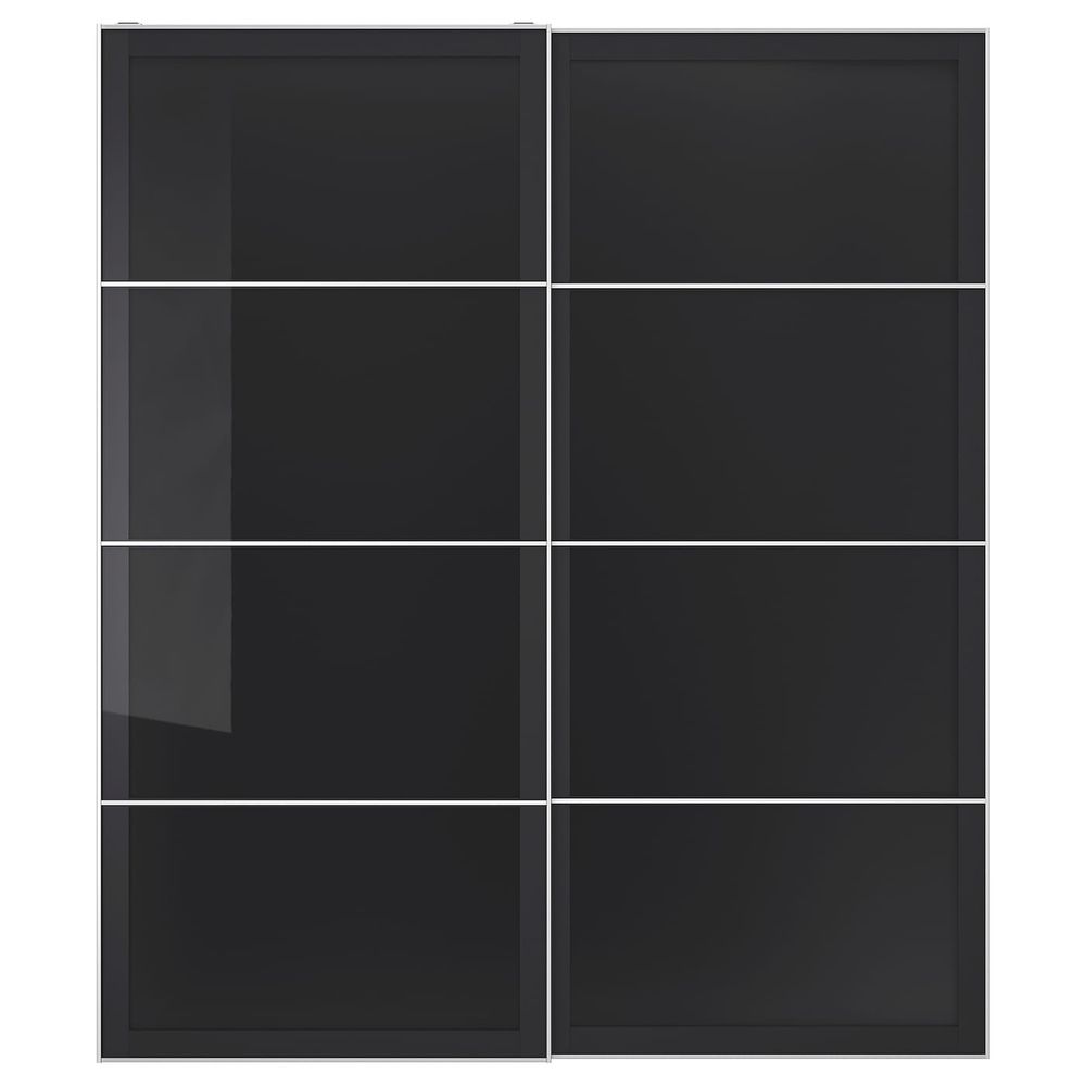 Пара раздвижных дверей, серое стекло 200x236 см IKEA УГГДАЛЬ 793.117.49 - схема-чертеж с размерами