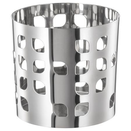 Украшение для свечи в стеклянном стакане ВАККЕРТ, нержавеющ сталь лист (8 см)