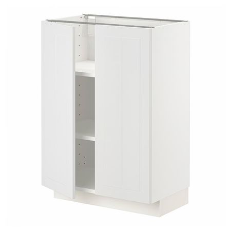 METOD Напольный шкаф с полками/2дверцами - белый/Stensund белый 60x37 см