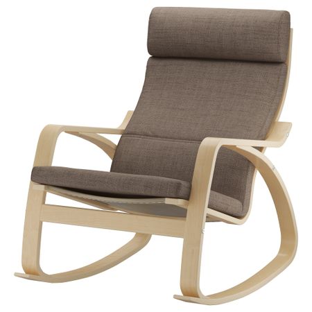 Кресло-качалка ПОЭНГ, березовый шпон, Исунда коричневый
