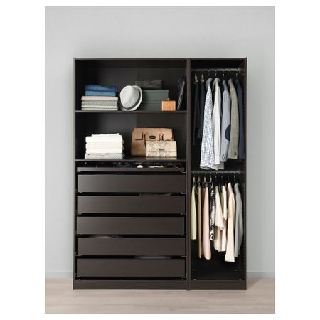 Гардероб ПАКС, черно-коричневый