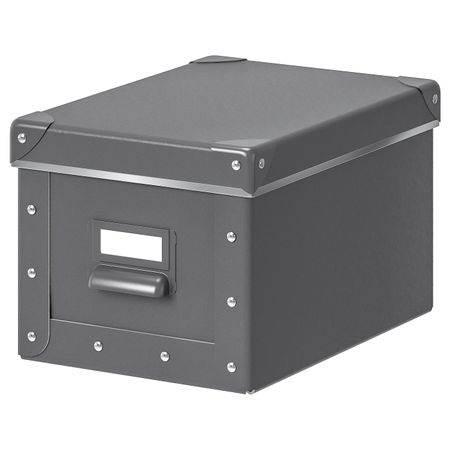 Коробка с крышкой, темно-серый 18x26x15 см IKEA ФЬЕЛЛА 503.956.74