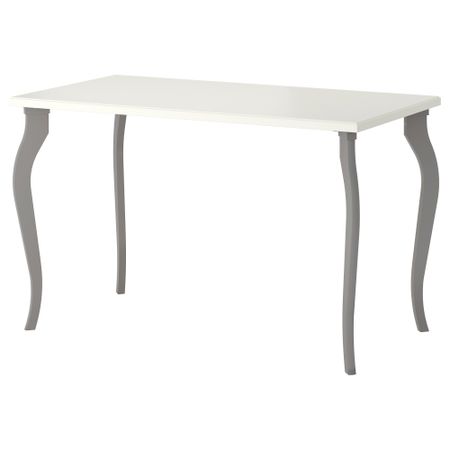 Стол КЛИМПЕН / ЛАЛЛЕ, белый, серый (120x60 см)